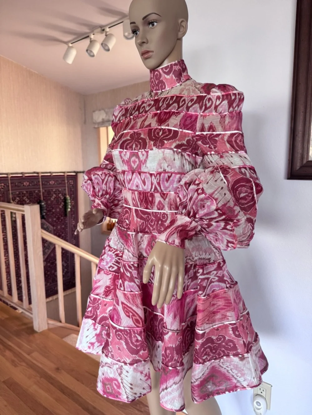 Zimmermann Wavelength Spliced Print Mini Dress Size AU 1 (US 4-6) Small. - Picture 3 of 16